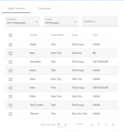 Systems Selector Interface