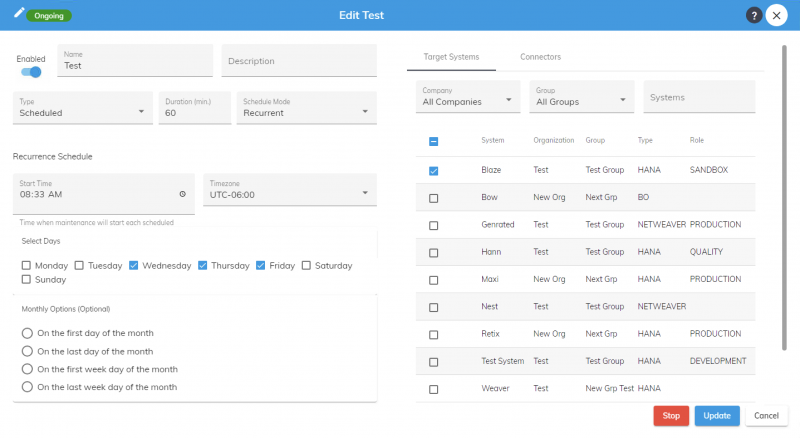 Edit Maintenance Form